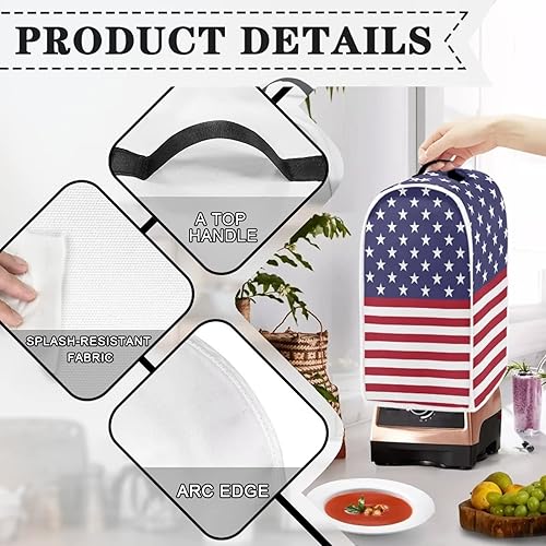 Miniatura 3 de HUISEFOR Fundas para licuadora, cubierta a prueba de polvo para electrodomésticos de cocina, mango duradero, lavable, procesador de alimentos de