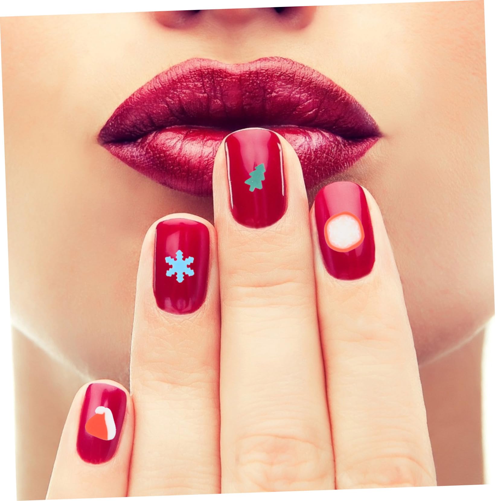 2 Boîtes Boîtes Décorations Ongles Pâte Polymère de Noël Accessoires DIY Compartiments Décoration Ongles Festive Hivernale