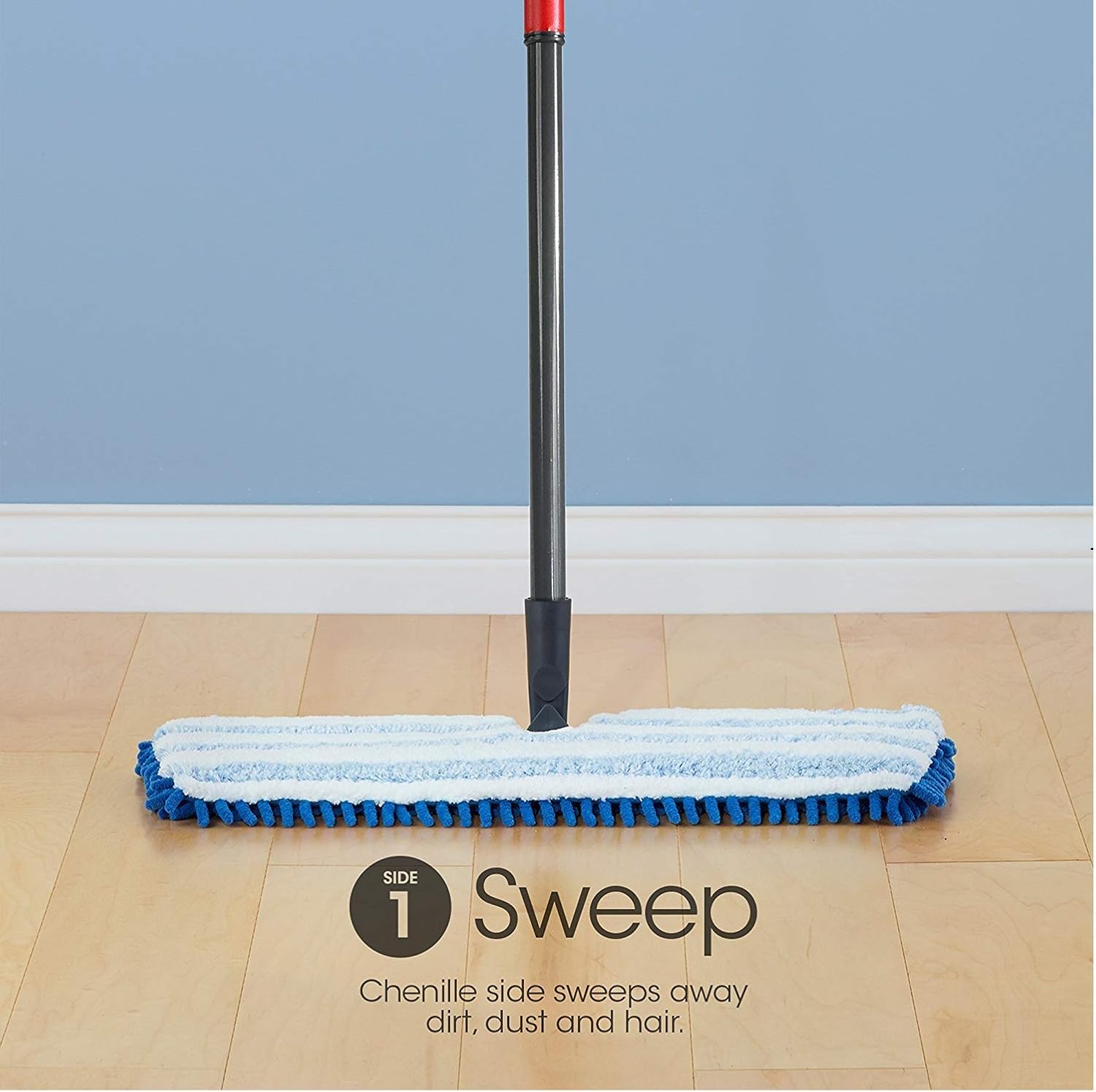 O-Cedar Dual-Action Microfiber Flip Mop with Telescopic Handle (Flip Mop with 1 Extra Refill)