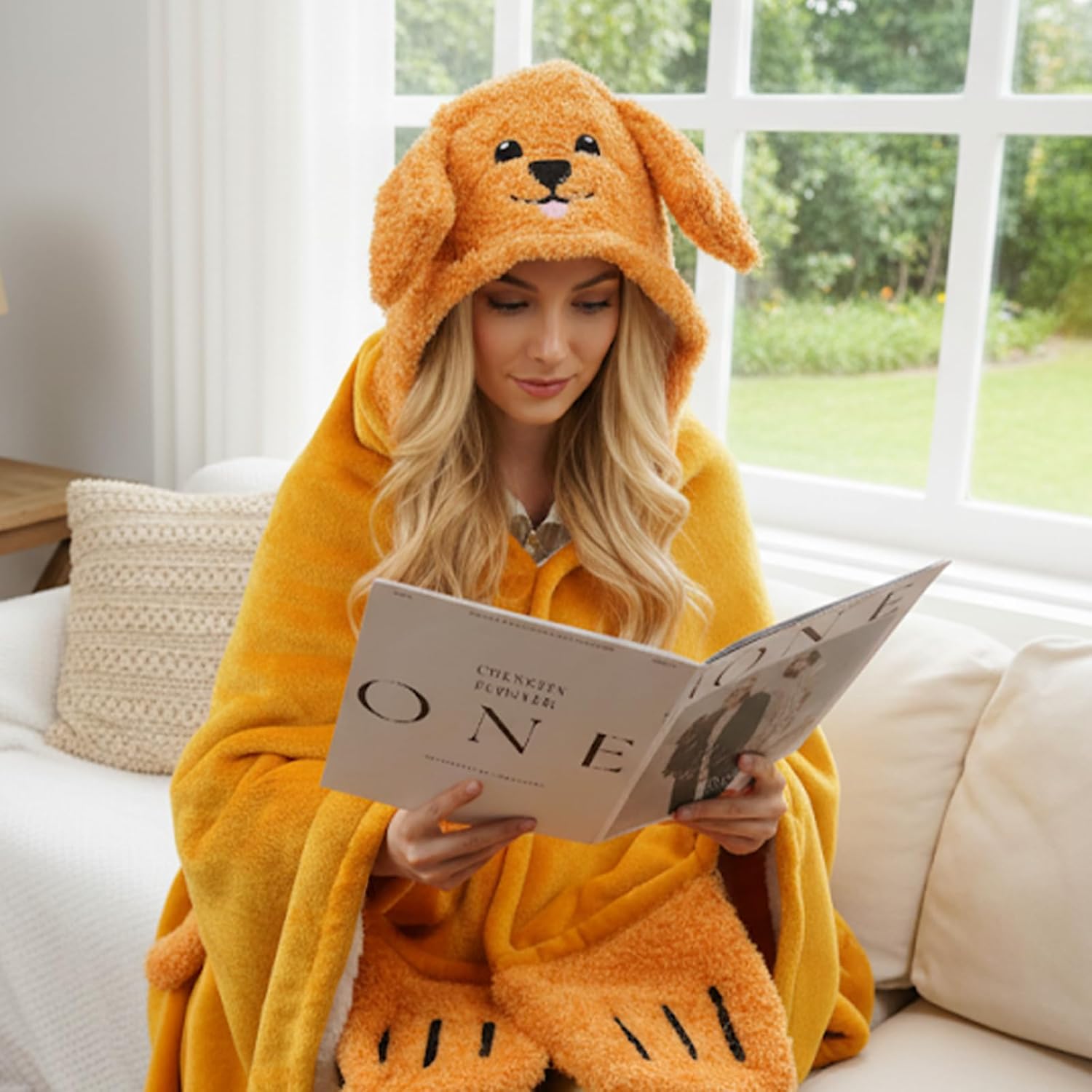 Tian Zhun Goldendoodle Gifts for Women Goldendoodle Lovers Golden Doodle Wearable Blanket Fluffy Super Soft Flannel Adult Animal Hooded Blanket for Women Mothers Day Christmas Birthday