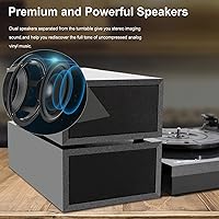 Vista 2 de Reproductor de discos de vinilo, tocadiscos para vinilos con altavoces externos, Perla Negra