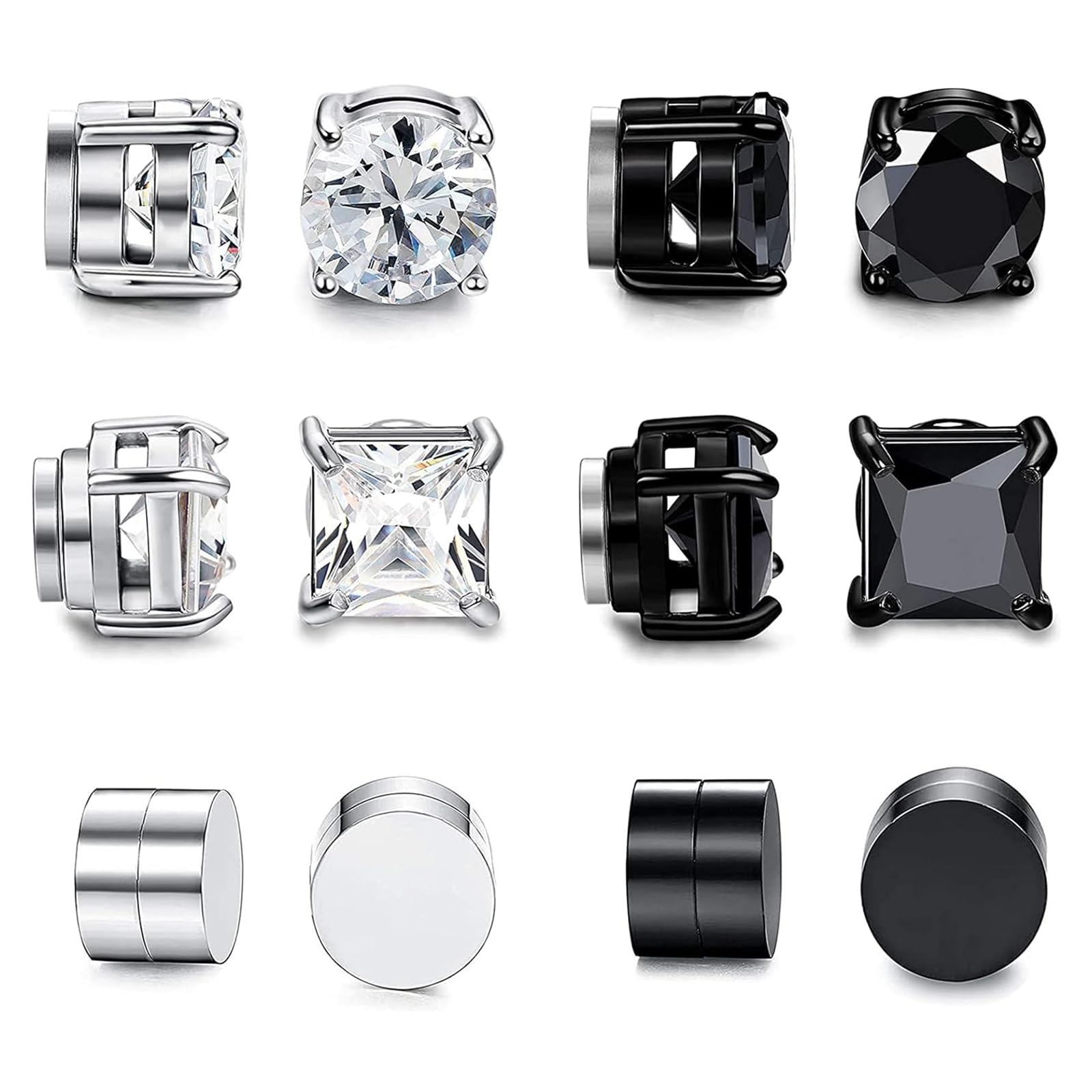 Eniyou 6 Pares Pendientes Iman Hombre Pendientes Hombre Iman Pendientes De Iman Hombre Pendientes Iman Pendientes Iman NiñO Pendientes De Iman Acero inoxidable,6mm