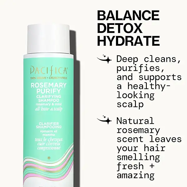 Pacifica Clarifying Shampoo – Rosemary Purify Invigorating Shampoo w/Soothing Mint for Detoxing Hair & Scalp Build-Up, Sulfate & Silicone Free - Vegan & Cruelty-Free Dermatologist Tested 3