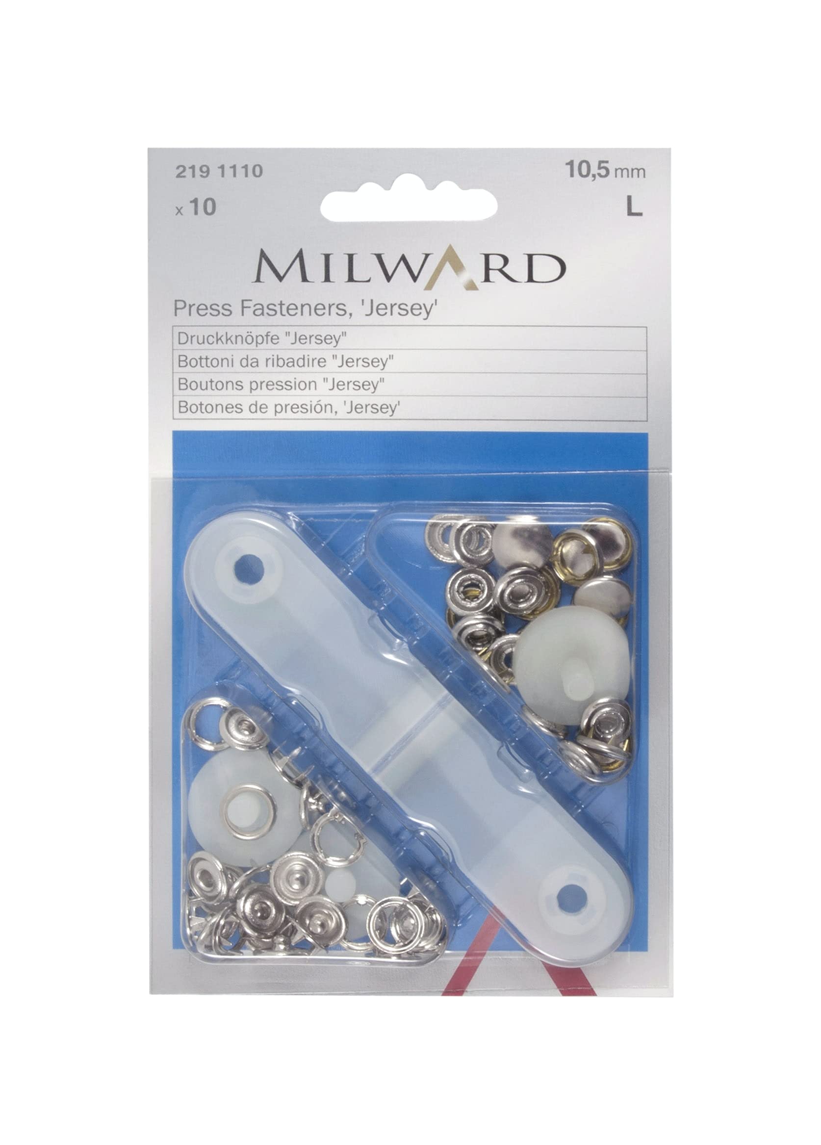 Milward Silver Fashion Snap Fasteners, 10.5Mm