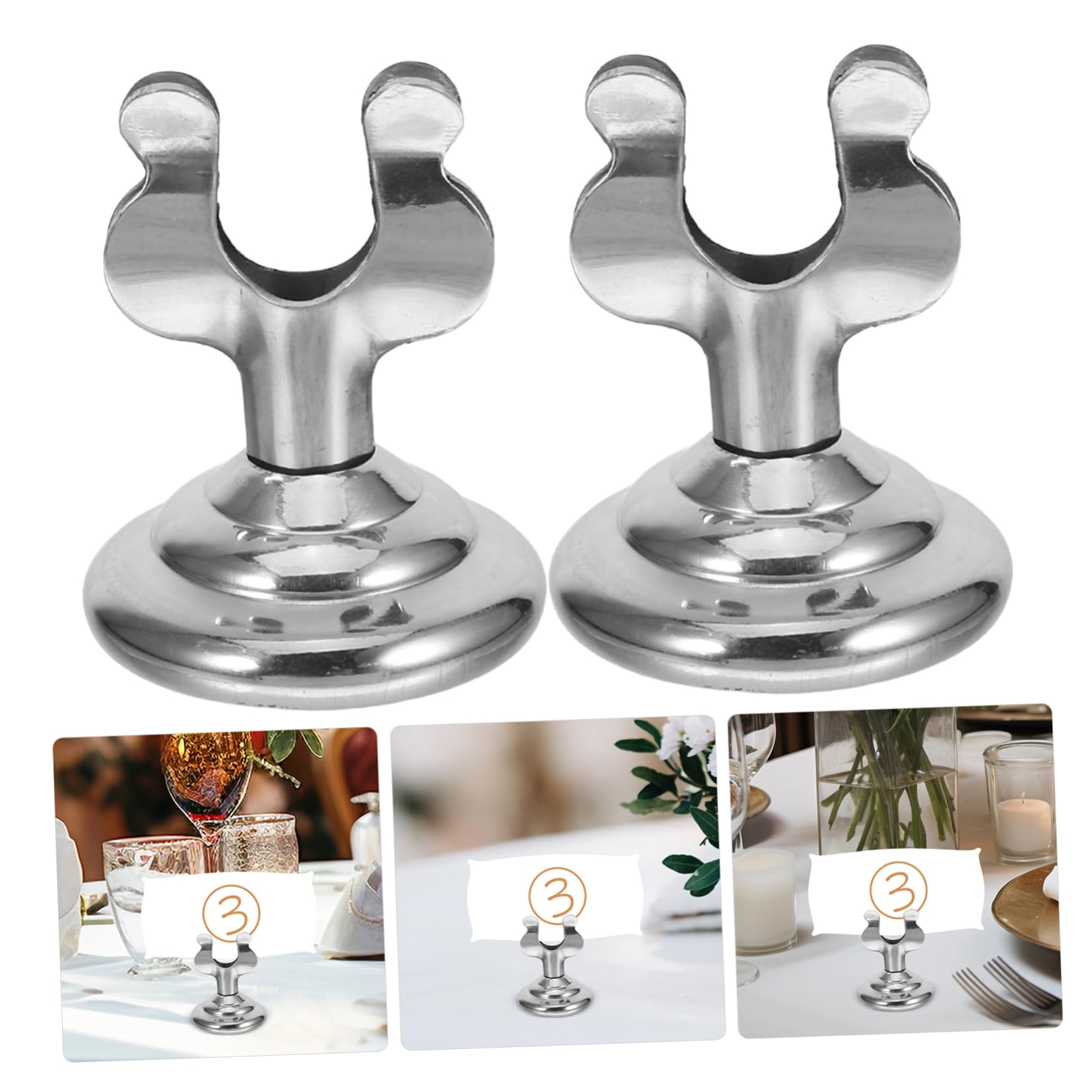 SHINEOFI 2 Series Soporte De Mesa Restaurante Titulares De Menú Lámina Soportes Para Números De Mesa Altos Almacenar Poseedor Soporte De Menú Titular Del Número De Mesa Silver 5 Piezas*2
