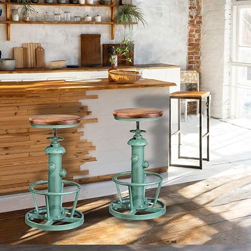 Miniatura 8 de LOKKHAN American Antique Steampunk Deco Taburete de bar industrial vintage retro elegante diseño de boca de incendios ajustable giratorio para