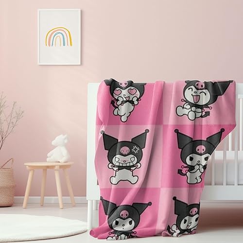 Miniatura 4 de Northwest Sanrio Kuromi - Manta de forro polar rosa de tacto sedoso, 45 x 60 pulgadas