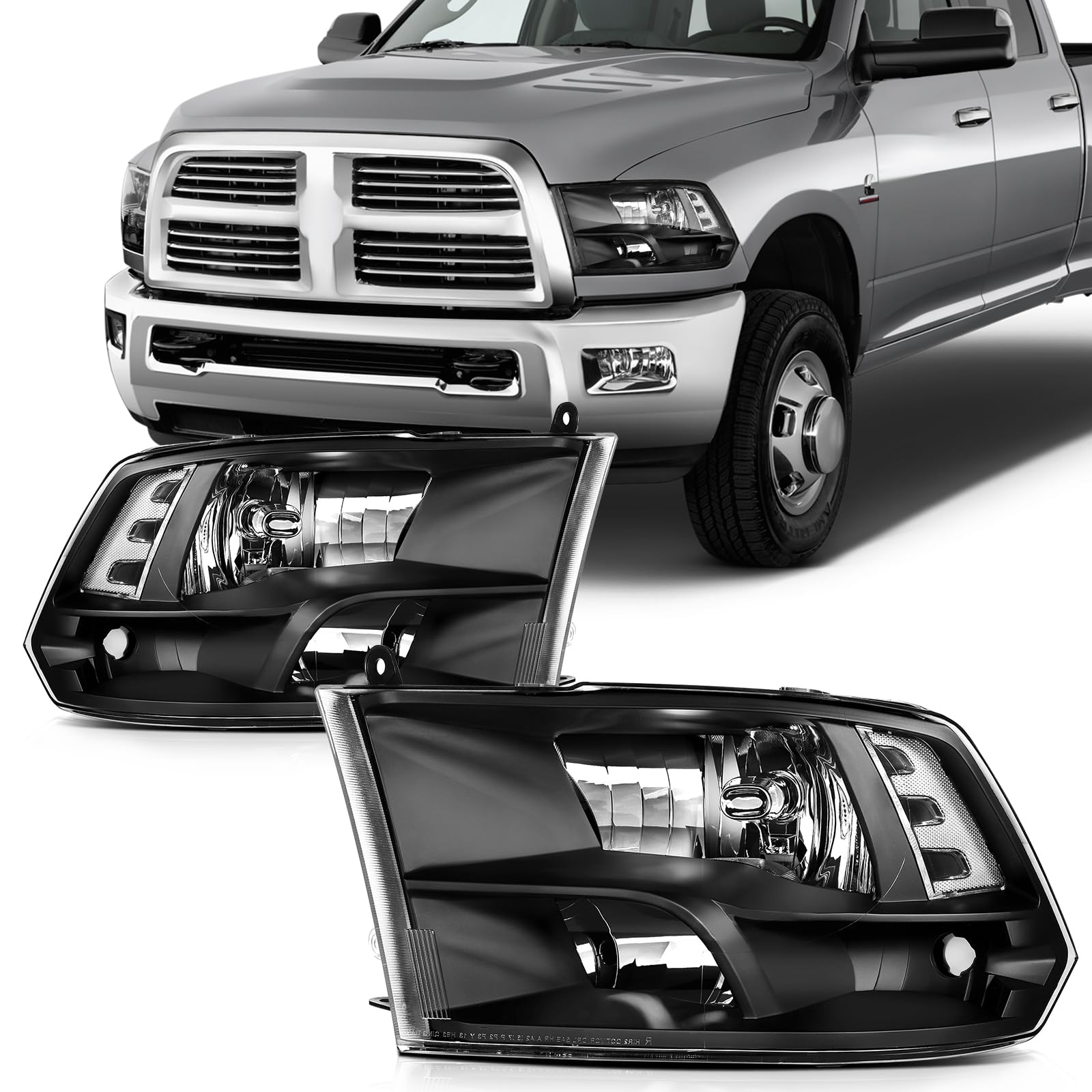 SCITOO Headlight Assembly Fit 2014-2021 For Toyota 4Runner Black Housing Amber Reflector Pair Headlights 81170-35571 — view 62