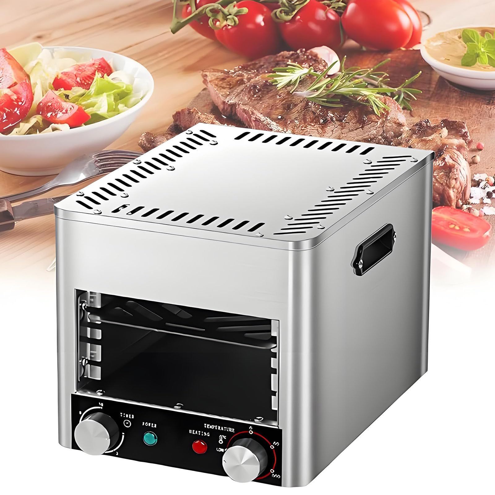 FHRKA Electric Broiler, Electric Steak Broiler Indoor Commercial Steak Grill Automatic Steak Broiler, For Beef Chicken Vegetables (A)
