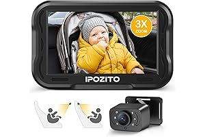 IPOZITO Baby Car Camera, 4.3'' Monitor for Peace of Mind