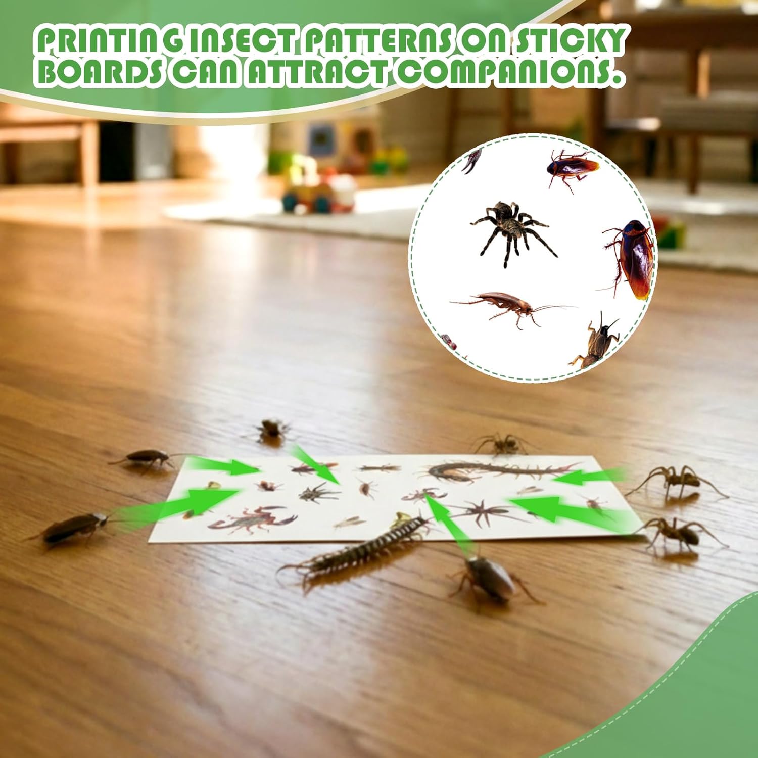 Qualirey 30 Pcs Cricket Traps Indoor Roach Mouse Insect Sticky Traps Large Non Toxic Ant Bug Spider Glue Boards with Printed Insects for Kitchen Bathroom Garage, 5.12 x 8.27 Inches(Perforated Style)