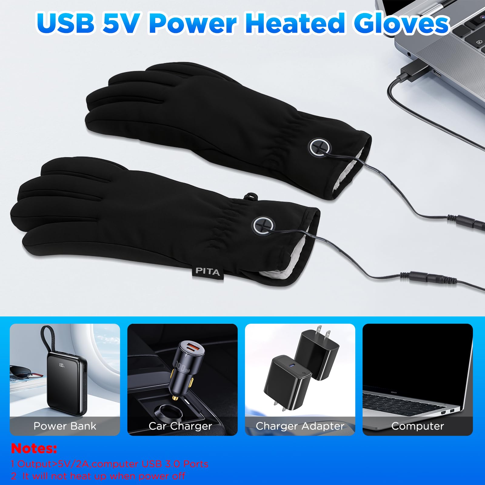 Riforla Gants Chauffants Électriques Pour Hommes Et Femmes Extérieur Intérieur Chauffe-Mains Doublures Pour Escalade Randonnée Cyclisme Hiver Indispensables Gants Chauffants Thermiques