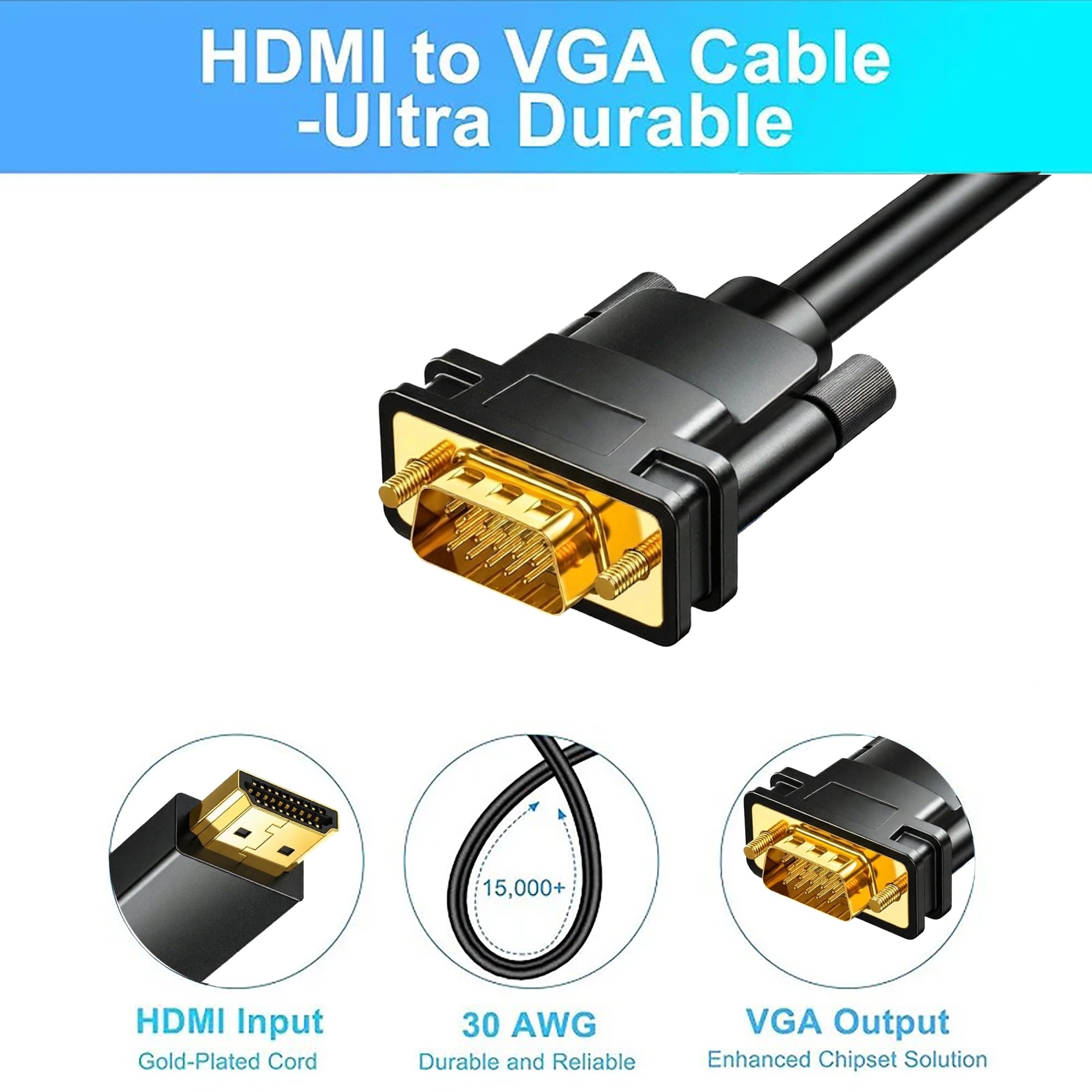 Kabel HDMI na VGA 6FT