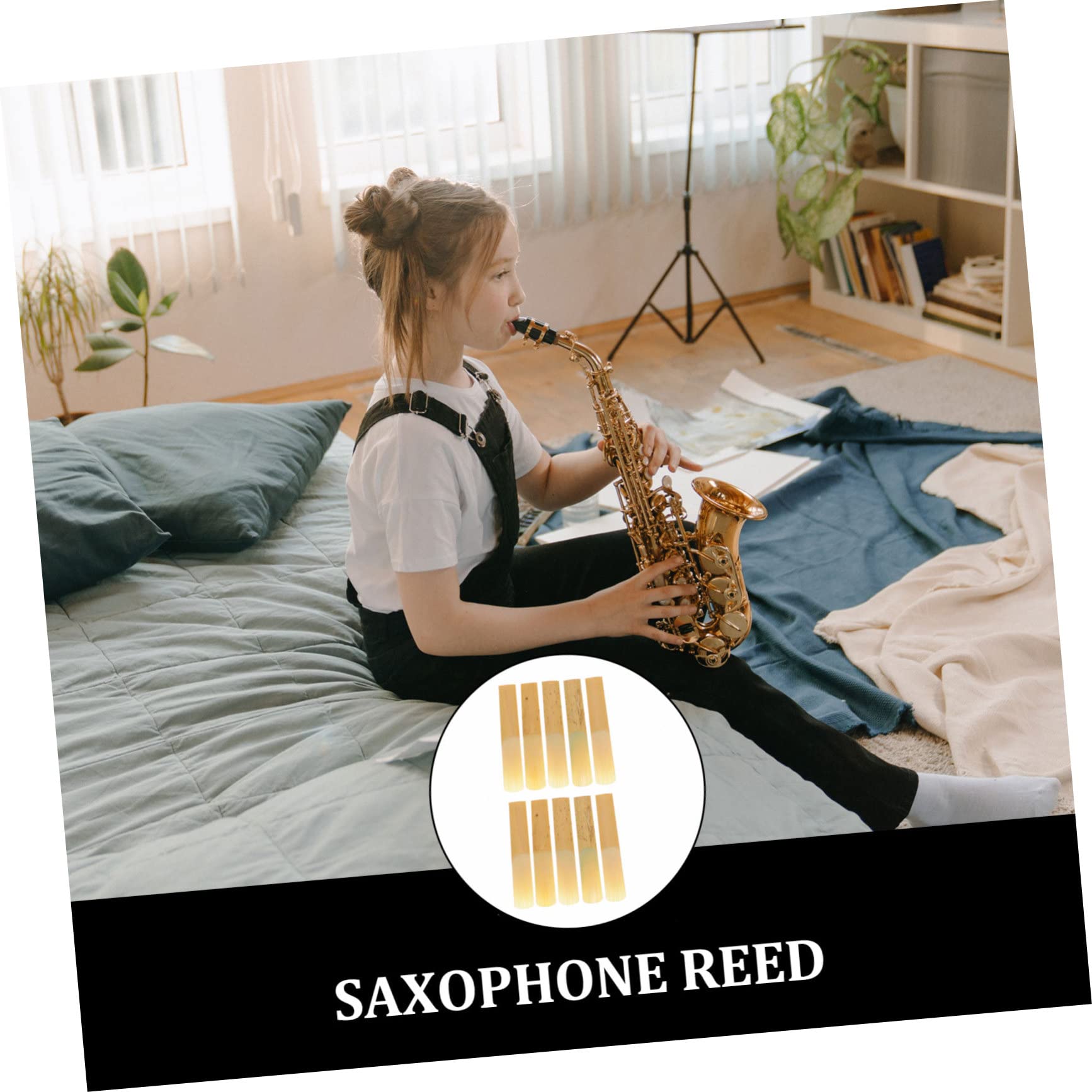 SHOWERORO 50piezas Cañas De Saxofón y Clarinetes Fuerza Accesorios Musicales Compactos y Ligeros Perfectos Para Actuaciones y Práctica
