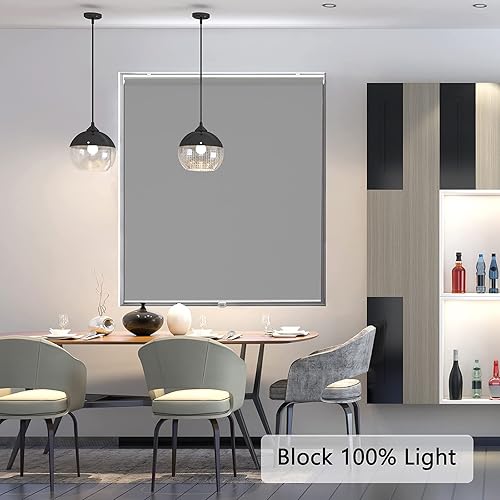 Miniatura 2 de AOSKY Persianas enrollables opacas para ventanas, sin cordones, para oscurecer la habitación, con aislamiento térmico, fácil de instalar, para el