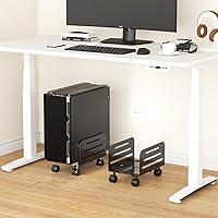 Vista 7 de suptek Soporte de torre para computadora, soporte móvil para CPU, soporte móvil de 5.5 a 9.8 pulgadas de ancho, ajustable, con ruedas giratorias