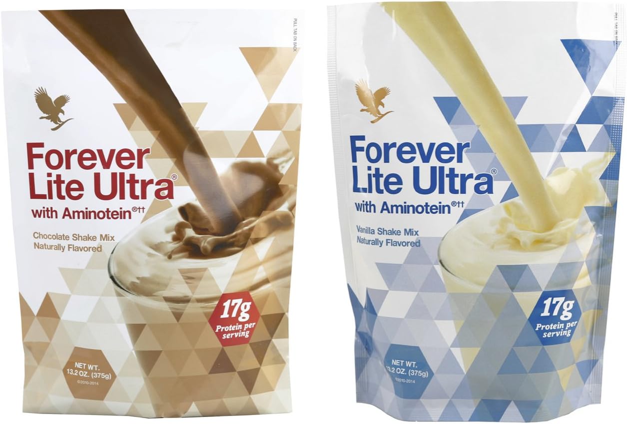 2x FOREVER LITE ULTRA - CHOCOLATE and VANILLA, 375.00 g (Pack of 2)