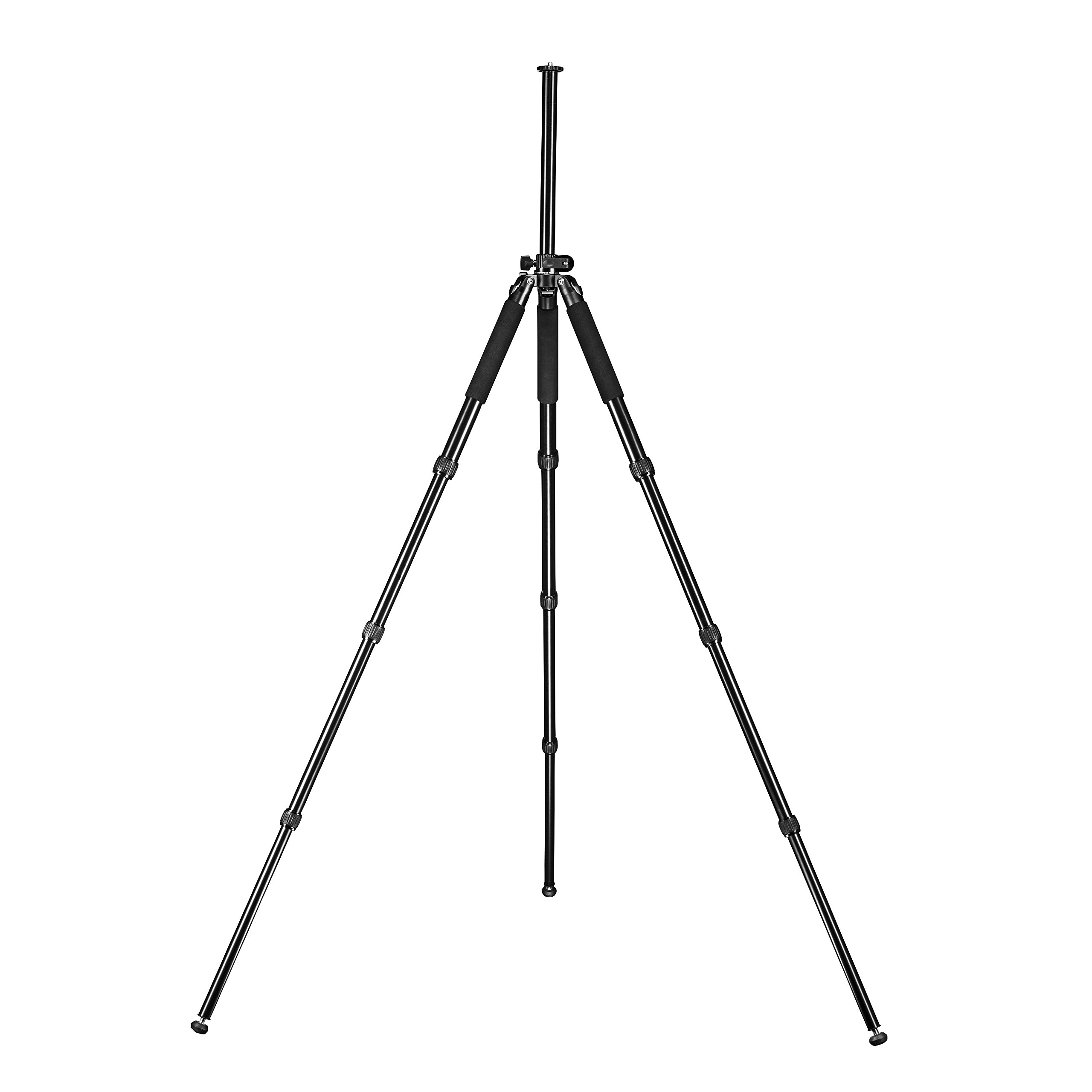 Mantona Kodiak XL - Treppiede per foto in alluminio, portata fino a 18 kg, regolabile in altezza fino a 180 cm, tripod con colonna centrale di 180°, treppiede stabile con accessori versatili