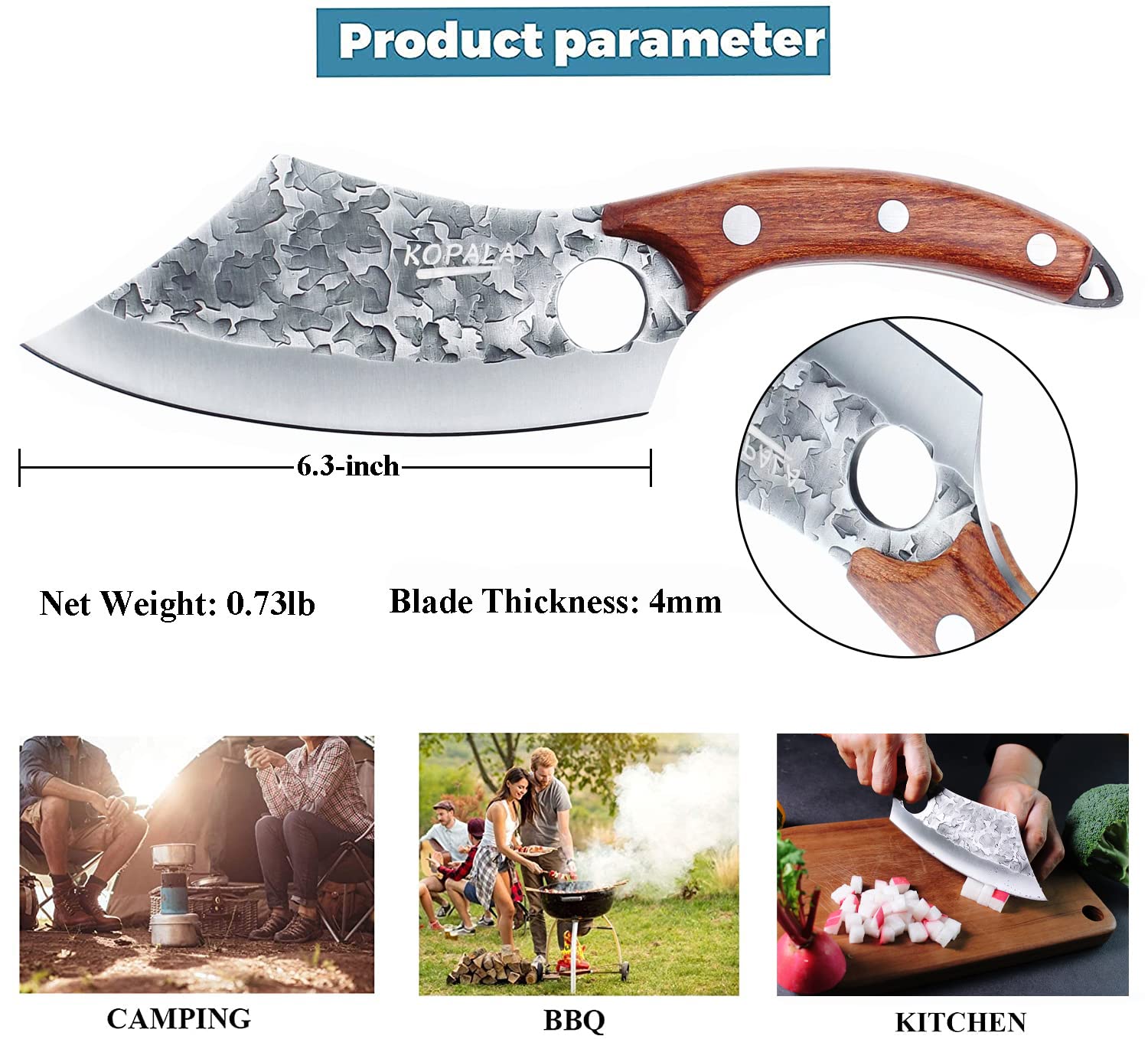 カラー KOPALA Full Handmade High Carbon Steel Chef Knife 送料無料 AYRRFLRKTJ