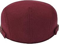 Vista 8 de VOBOOM Hombres Newsboy Cap Algodón Flat Ivy Gatsby Driving Hat Negro