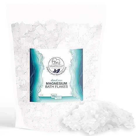 Natural Elephant Dead Sea Magnesium Bath Flakes | 4 oz Trial Size (113g) | Pure Magnesium Chloride Soak for Body and Foot | Ideal for a Soothing Bath Experience | Alternative to Epsom Salt