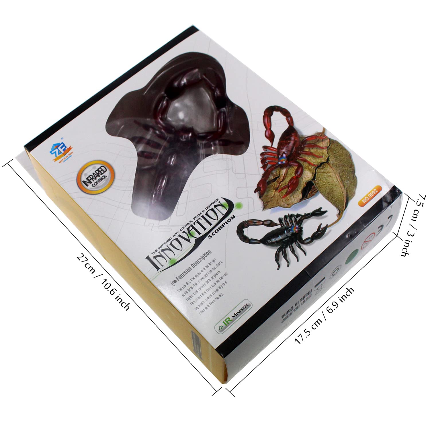 Scorpione radiocomandato realistico con telecomando a forma di animale, elettronico, giocattolo spaventoso per Halloween, regalo di compleanno per bambini (rosso)
