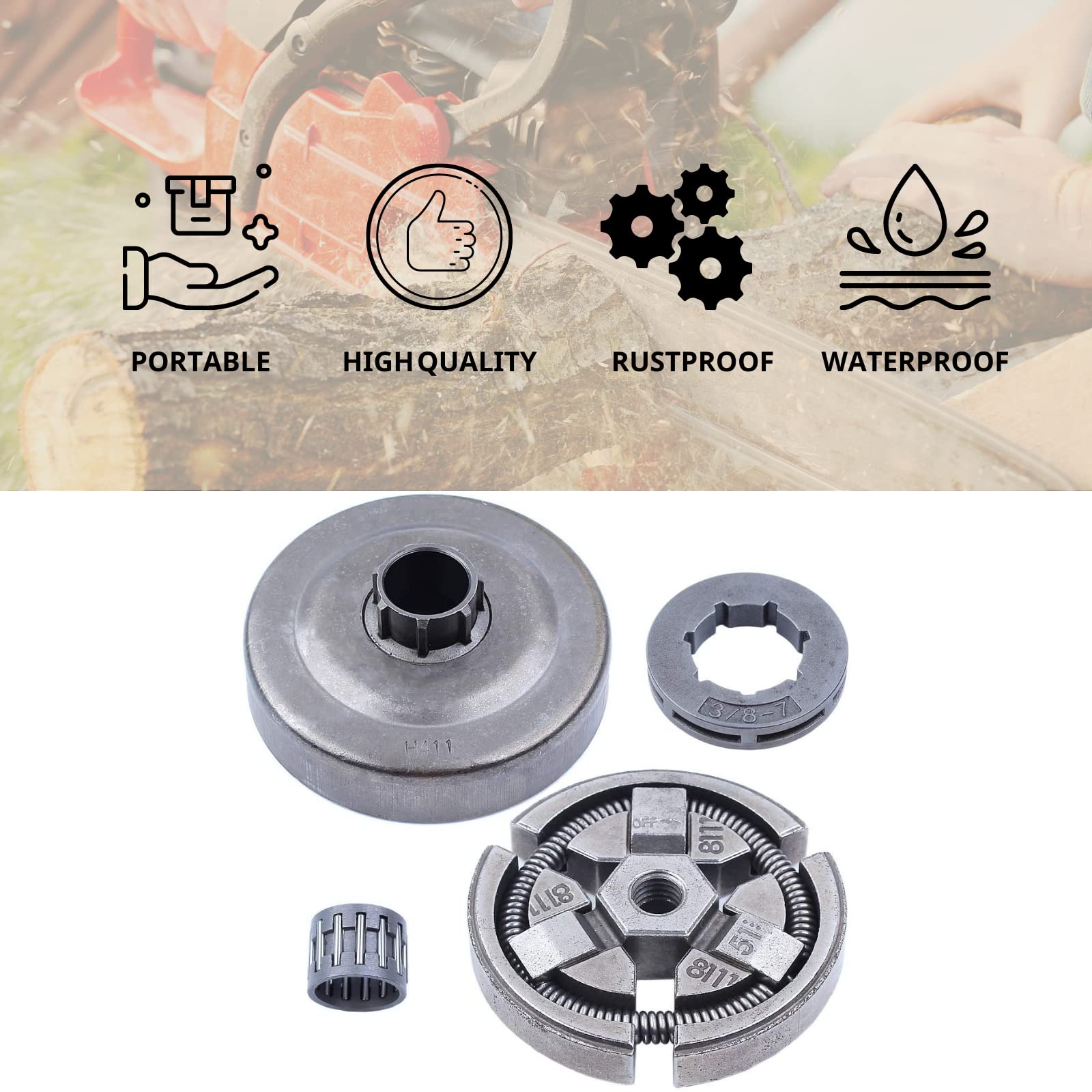 Tamburo Frizione Con Pignone Per Motosega Husqvarna 51, 55, Catena 3/8 - Farmertec