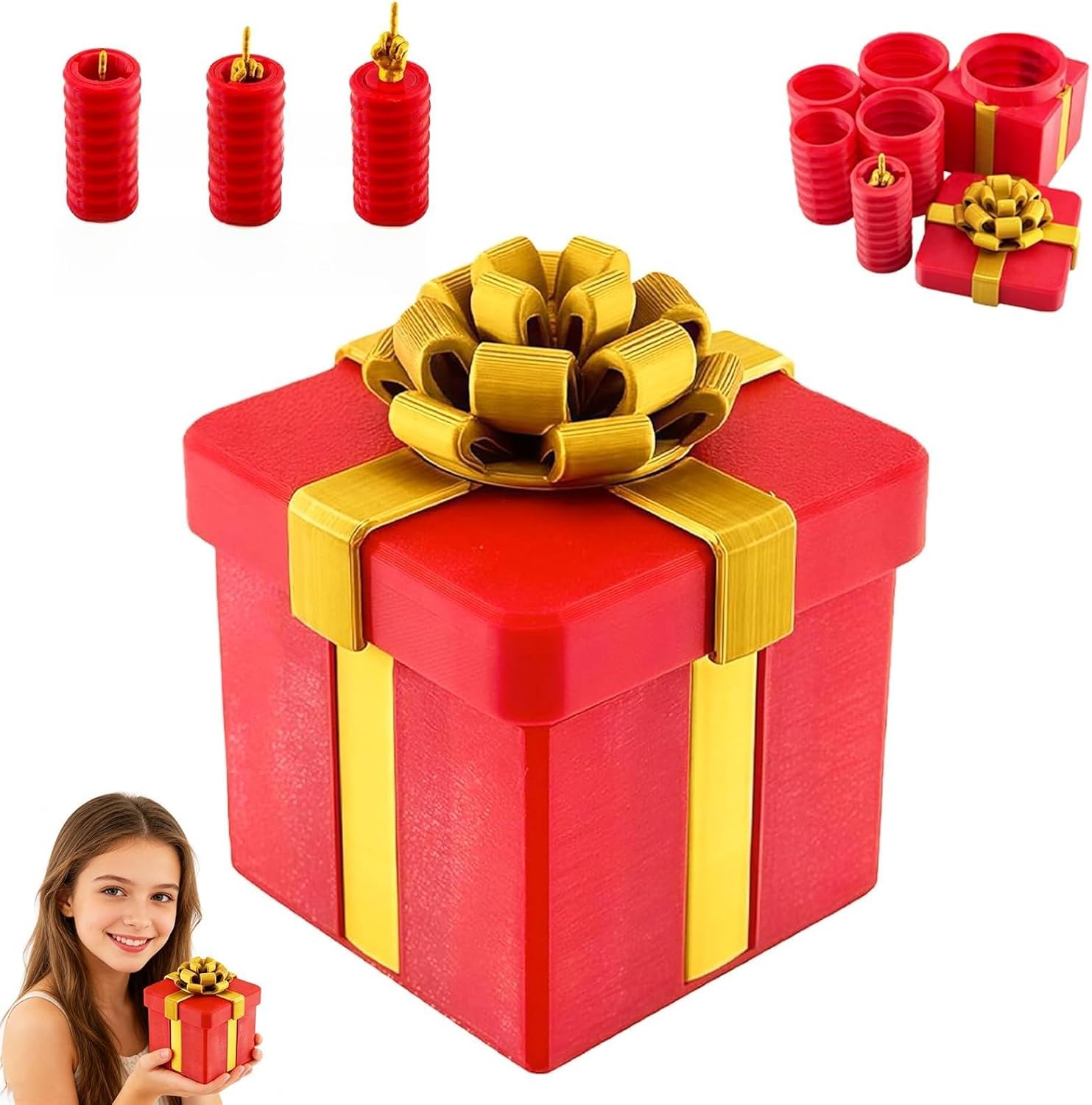 ajitxalr Gotcha Box,Prank Gifts,Puzzle Gift Box,Prank Gifts for Adults,Money Puzzle,Annoying Nested Screw Gift Box,Reusable Perfect Money Puzzles for Birthday Christmas White Elephant Party