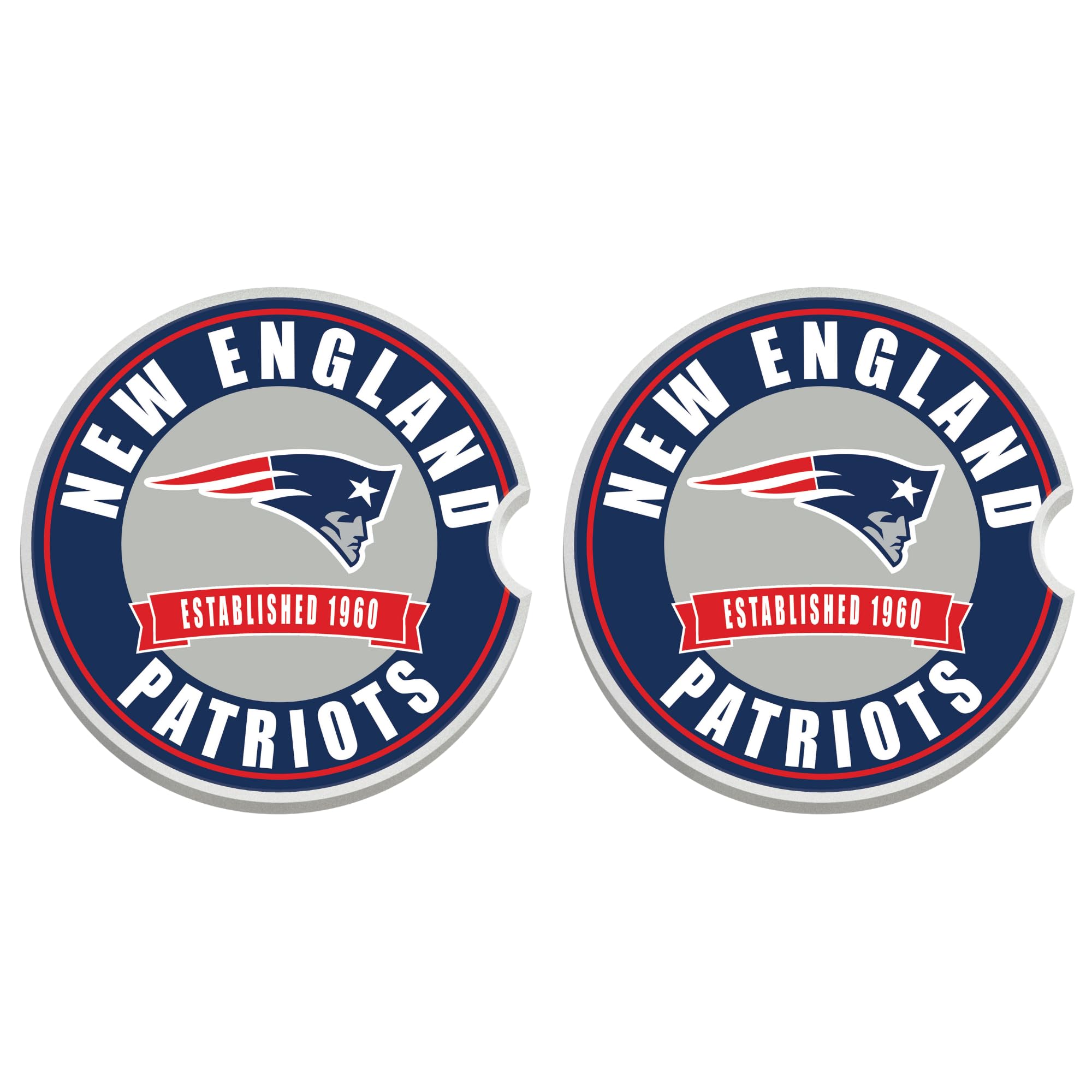 Fan Creations New England Patriots Set of 2 Car Coasters - auto accessories | Mubboo