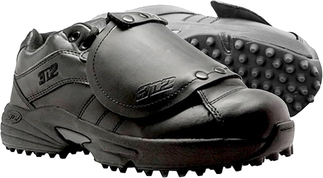 3N2 Mens Reaction Pro Plate Lo - Umpire Shoe - Sturdy Design & Comfort Optimum Protection 100% Genuine Leather - D & EE Widths for Softball & Baseball - Black Matte and Patent Leather