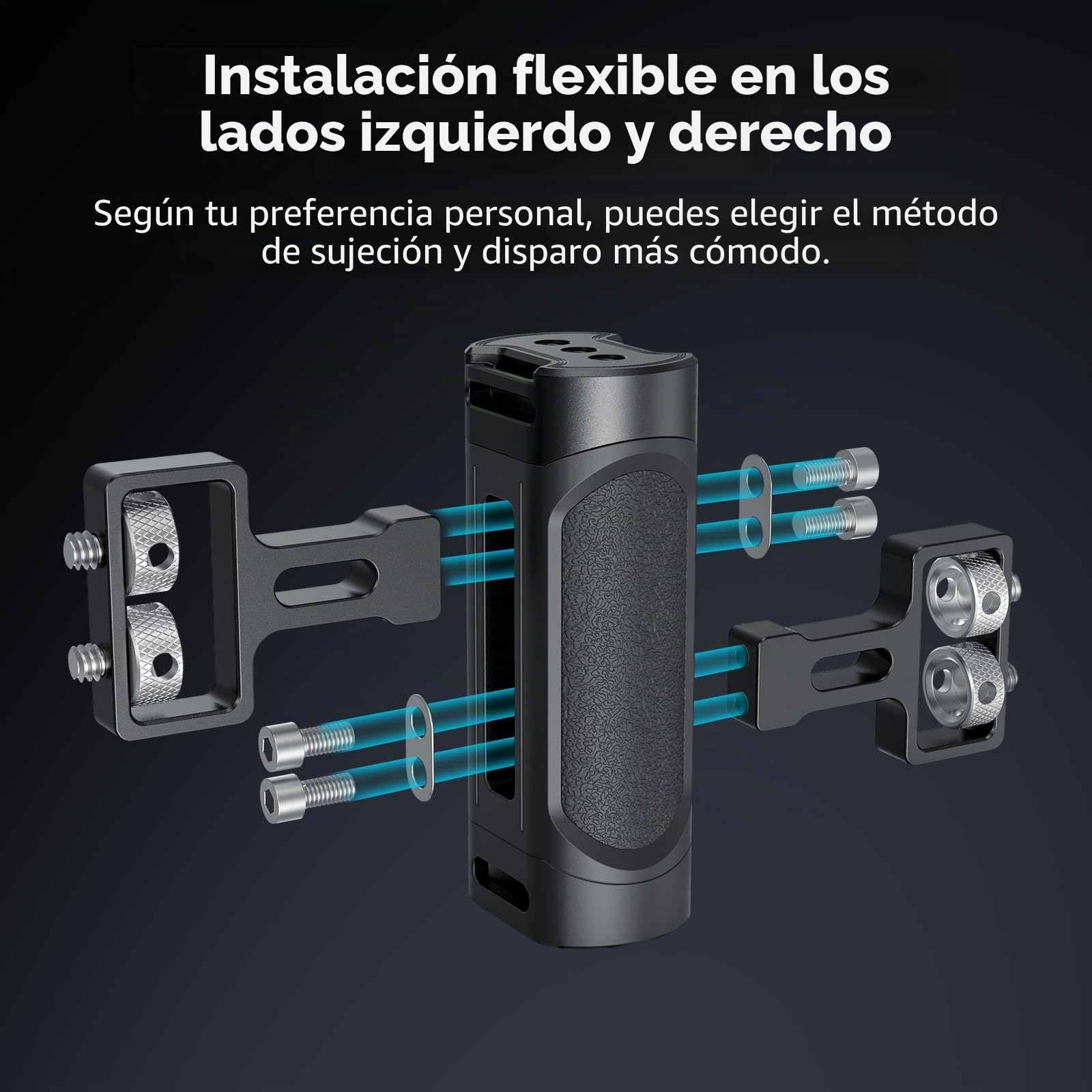 SMALLRIG Mini cámara lateral con OTAN y tornillos 1/4"-20, para manos izquierda y derecha, con agujeros de rosca y correas