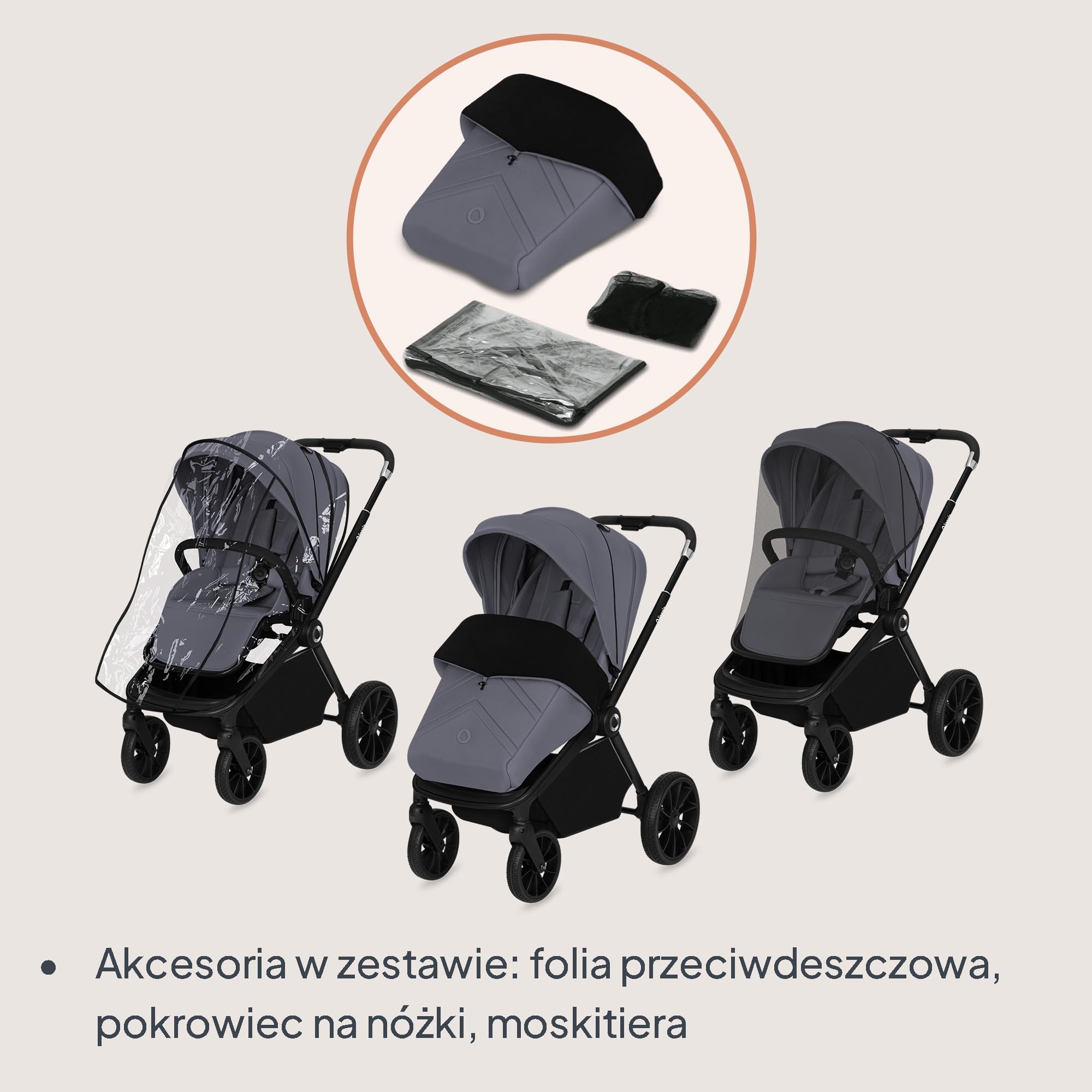 Lionelo MIKA PLUS wózek dziecięcy 6-48 miesięcy, do 22 kg, regulowane oparcie i podnóżek, zawieszenie, obracane o 360° koła PU, wodoszczelny daszek XXL, UPF50+