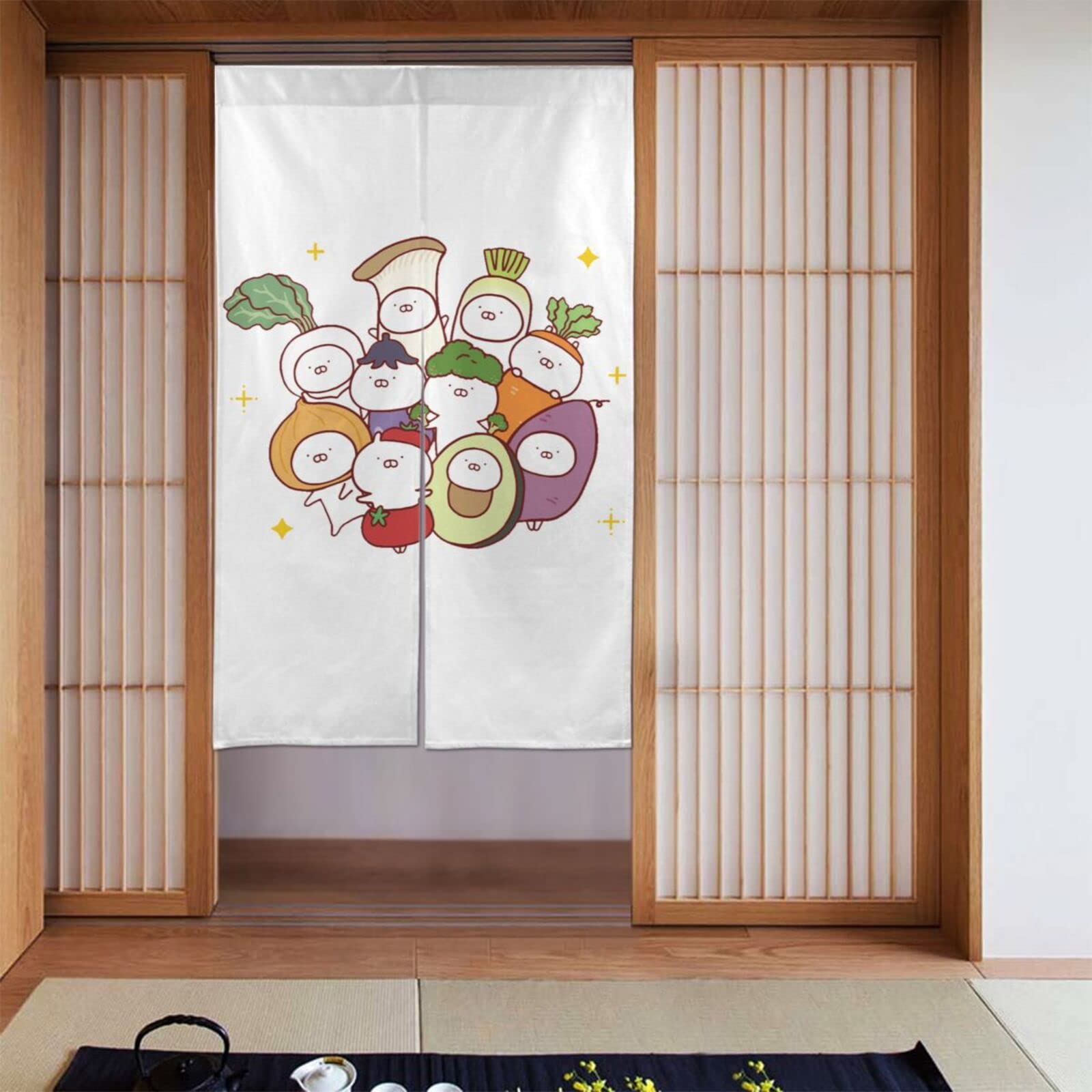 Amazon｜うさまる (3) のれん 多機能 遮光 防寒 暖簾 廊下 飲食店 布製