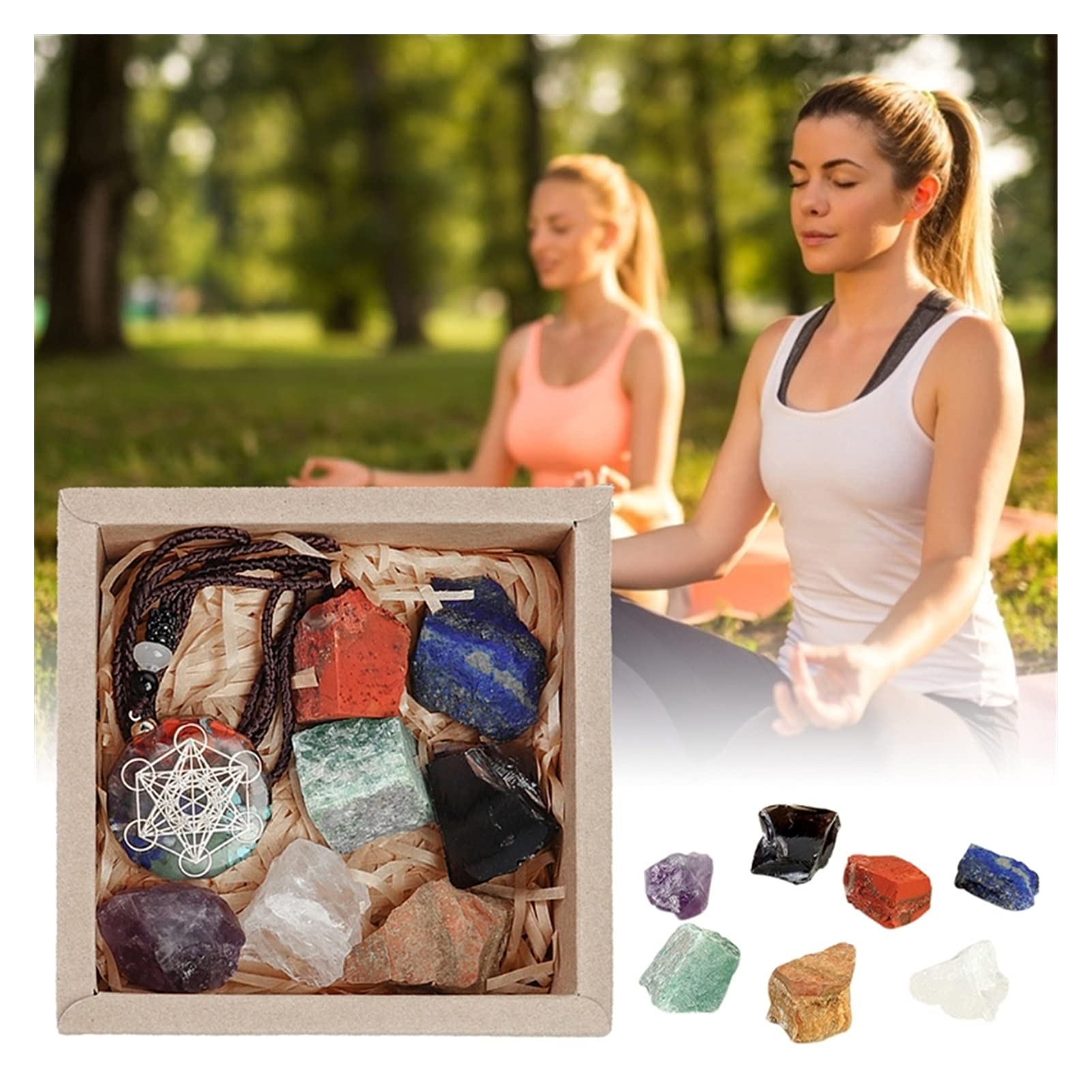 Cristal pour l'inquiétude et soulagement du stress | Kit 7 Chakras