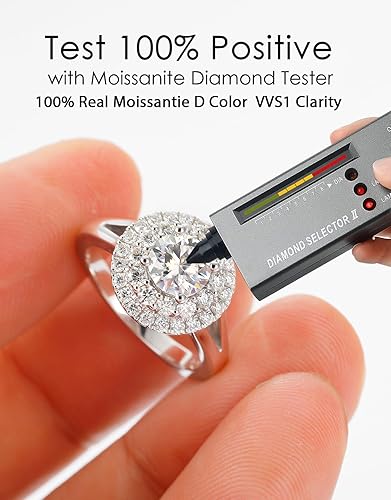 Miniatura 2 de Anillos de compromiso de moissanita para mujer, color D, VVS1, anillos de moissanita de diamantes de imitación creados en laboratorio para mujer,