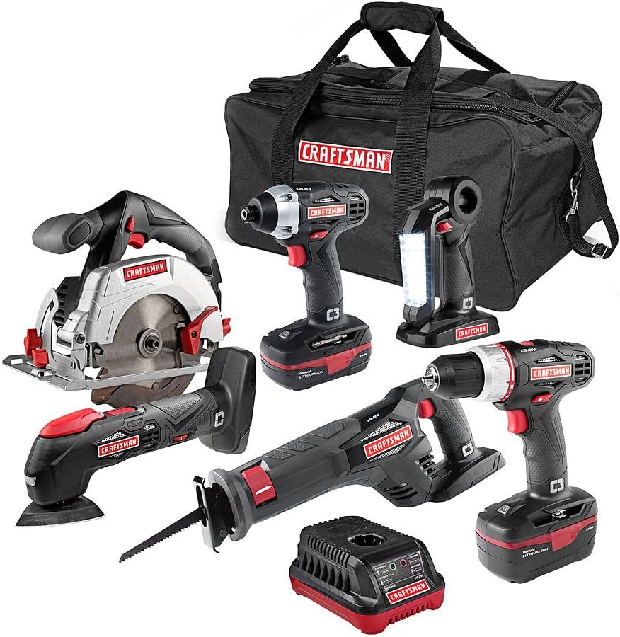 6-pc. 19.2V C3 Combo Cordless Power Tool Kit w/ Lithium-Ion Technology