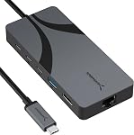 SABRENT USB-C Le centre, 6-Port Dock avec M.2 SSD Fente, 90W PD3.0, 1 USB 2.0 & 2 USB 3.2 Ports de type A, HDMI 2.0 4K 60Hz, RJ45 1GbE Port (HB-6PNV)
