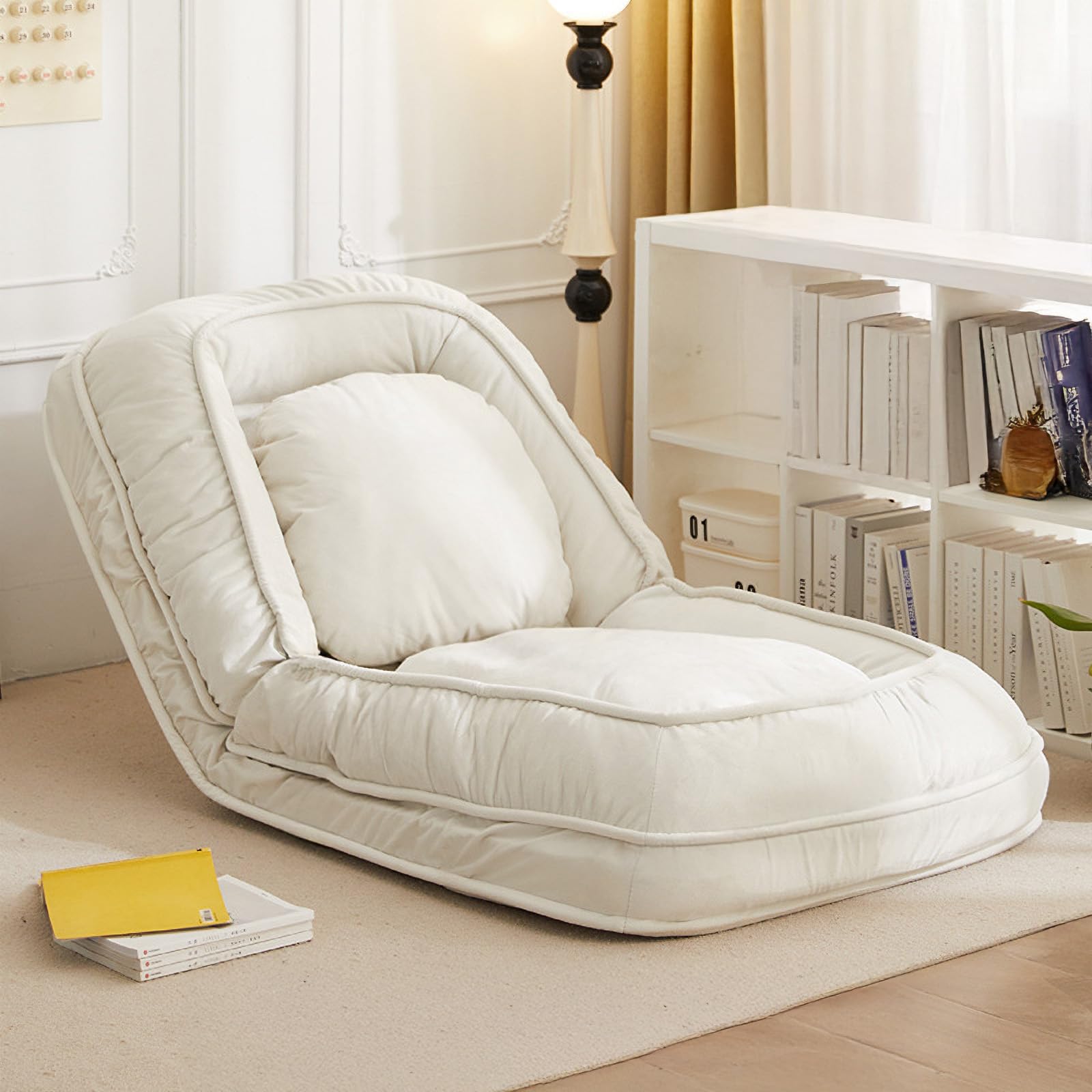 SHARPDO Fauteuil de Sol Ergonomique 5 Positions, Mousse Épaisse 27cm & Housse Lavable, Confort Ultime pour Film, Jeux, Télétravail et Détente, Chaise de Sol, Canapé Paresseux