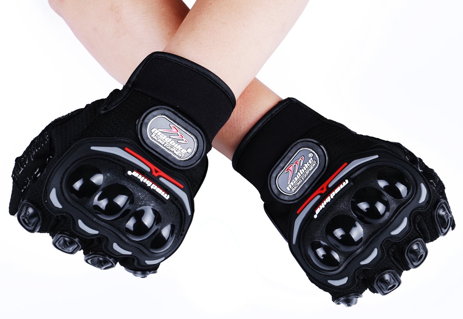 mad bike handschuhe Madbike Sommer Motorrad Touch (L) Auto & Motorrad Ringetui aus Nussholz - Zahnschutz für kampfsport Size:51-55 CM