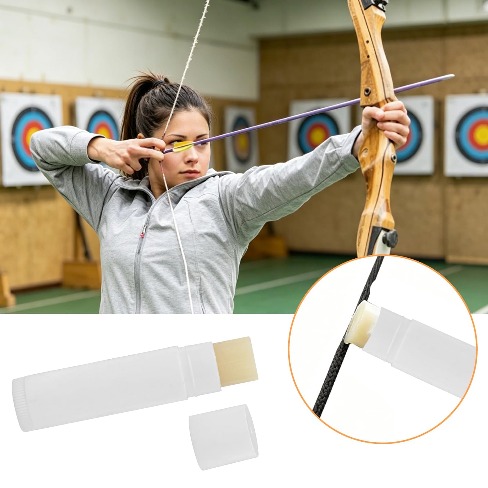 3PCS Cire à tendons tir à l’Arc et arbalète Protection per Cordes d’Arc Compound, Recurve et Takedown Lubrifiant pour Rail, Entretien Facile, Formule inodore, per entraînement et compétition