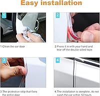 Vista 6 de Protectores de borde de puerta de automóvil, 16 pies, transparente, universal, multifunción, molde, tira de cuerpo, protector de arañazos, apto