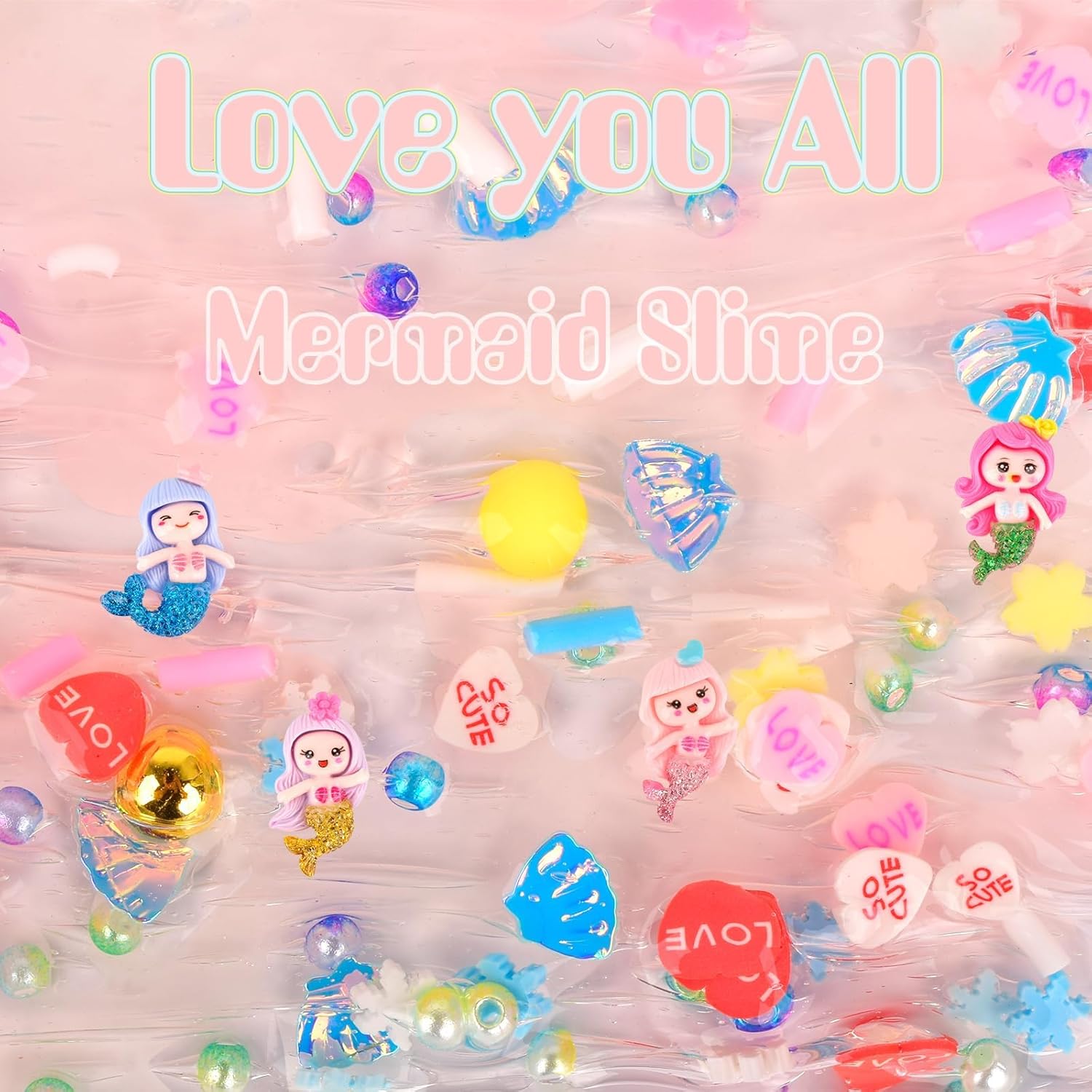 Mermaid Crystal Slime, Pink Set for Girls Aged 8-12, Toys for Girls and Boys, Children's Set Party Set, Goodie Bag Stuffers, 4 5 6 7 8 9 10-Year-Old Girl's Birthday Gift, Cute Things