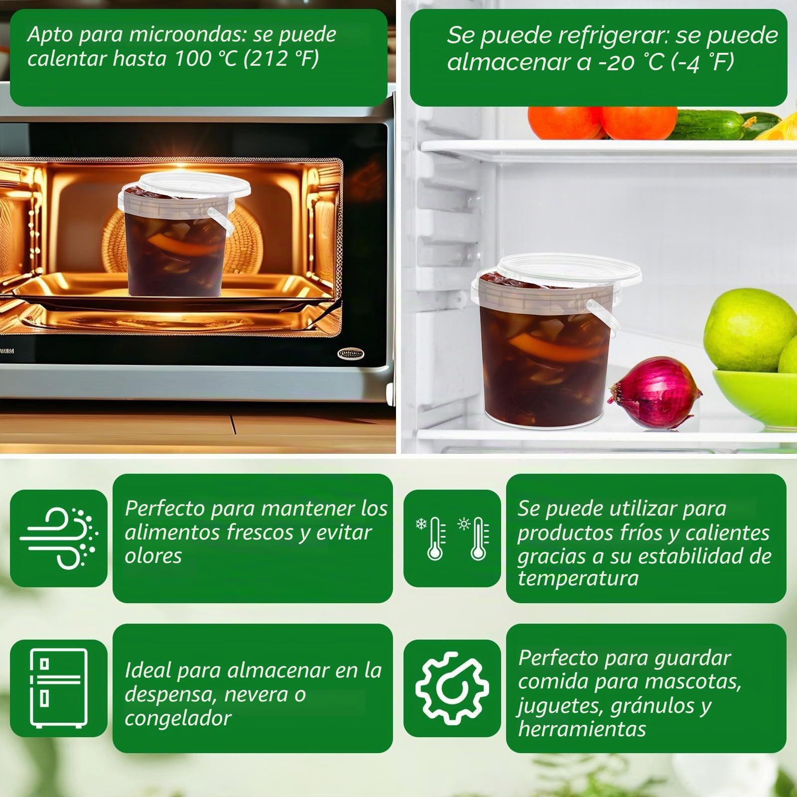 YAYODS 30 cubos con tapa, 1 L, herméticos, de polipropileno, recipientes de plástico reutilizables con tapa, a prueba de fugas, vasos de plástico para alimentos, vasos de plástico con tapa para sopas
