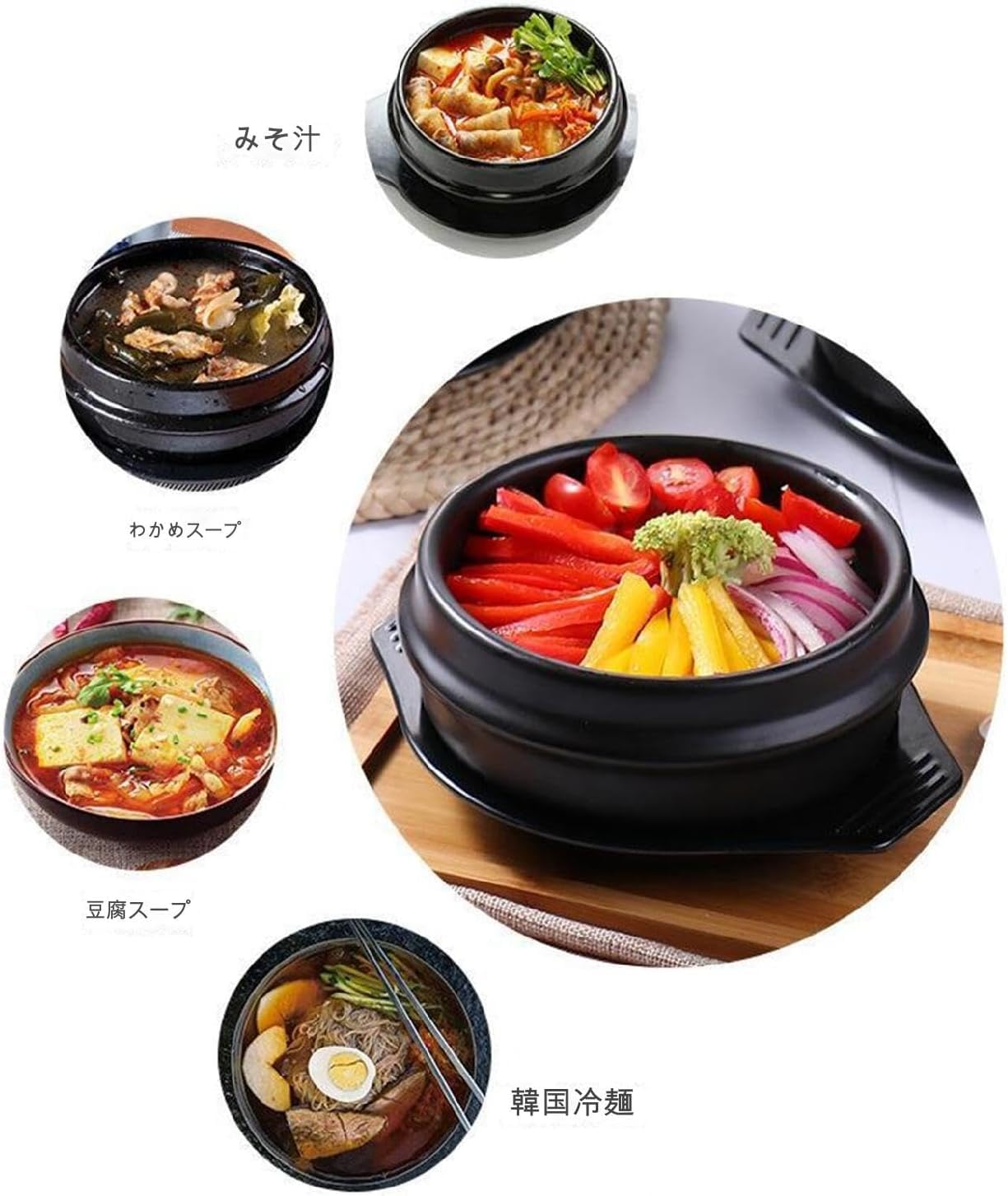 耐熱陶器　チゲ鍋　石焼ビビンバ Amazon｜Lucky Star 石焼きビビンバ 器 陶器製 石焼鍋 韓国土鍋