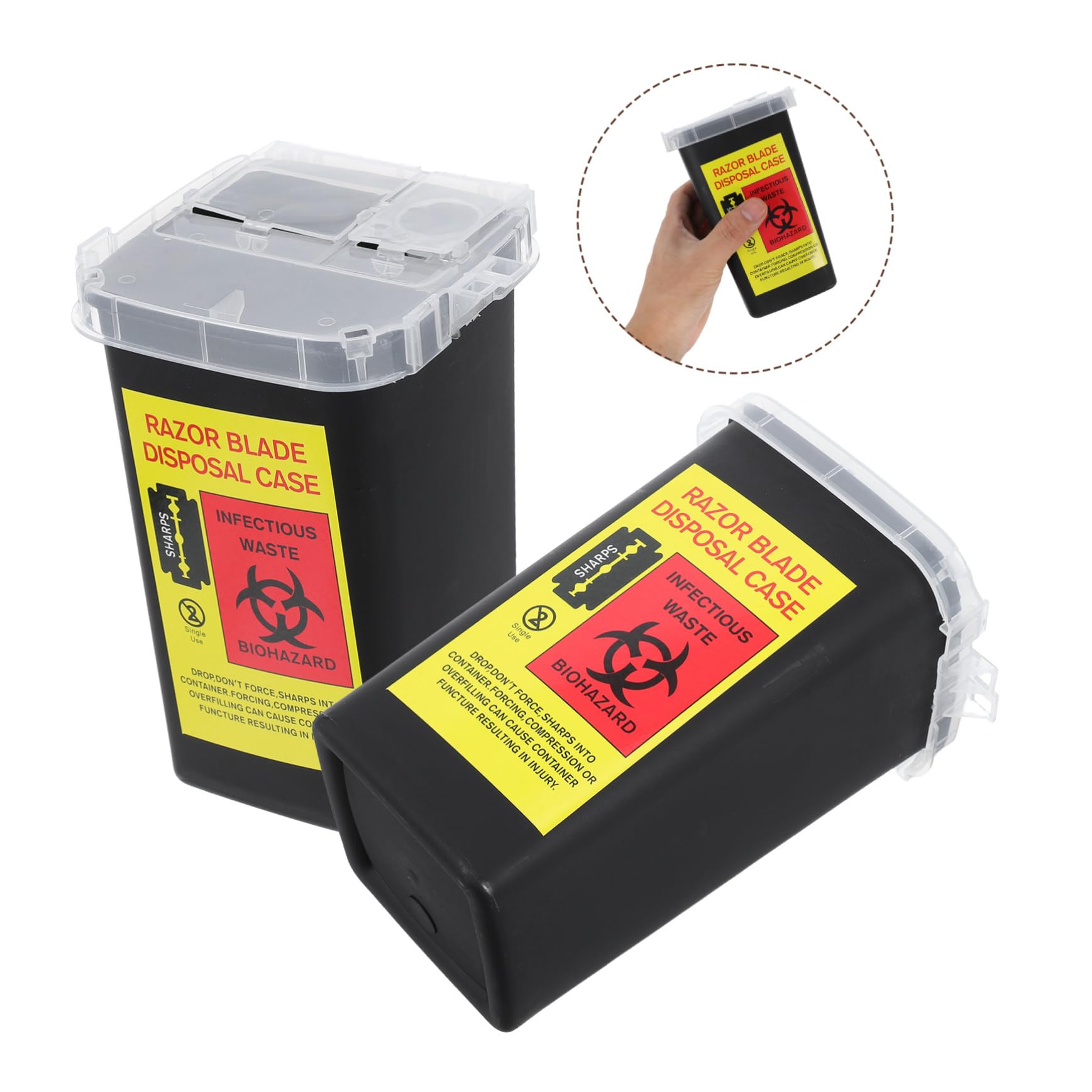 VICASKY Contenitore per Lame da Barba Nero Plastico 2 Pezzi Porta Lamette Portatile