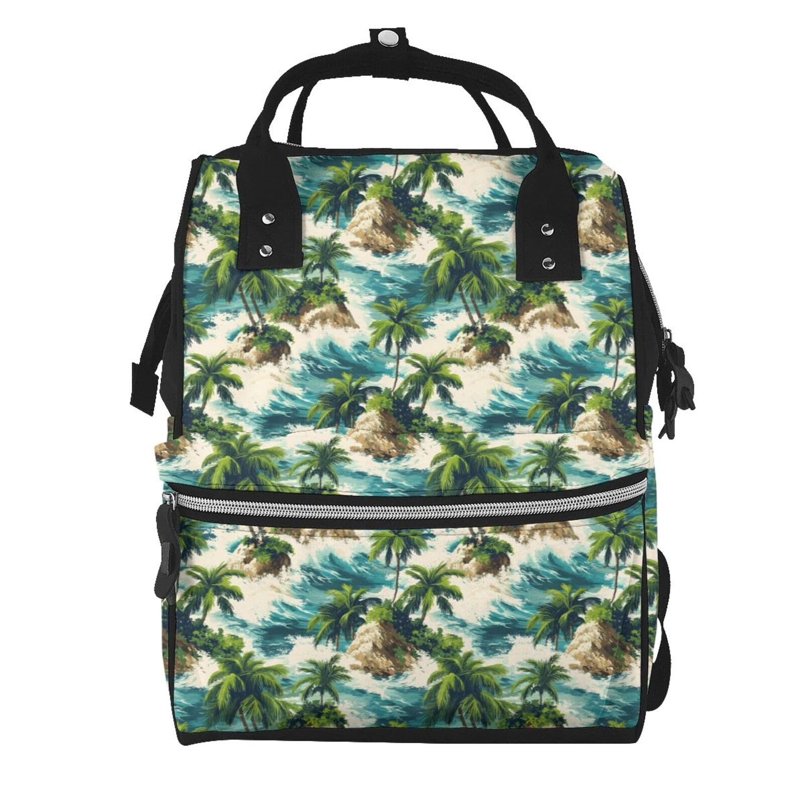 Wickeltasche für Babypuppen – Hawaii kleine Insel-Druck, Mama-Tasche, taktischer Säuglings-Baby-Rucksack, Reisemode, Wandern, Kleinkind, Tragetasche, Still-Windeltaschen für Vater, Mutter