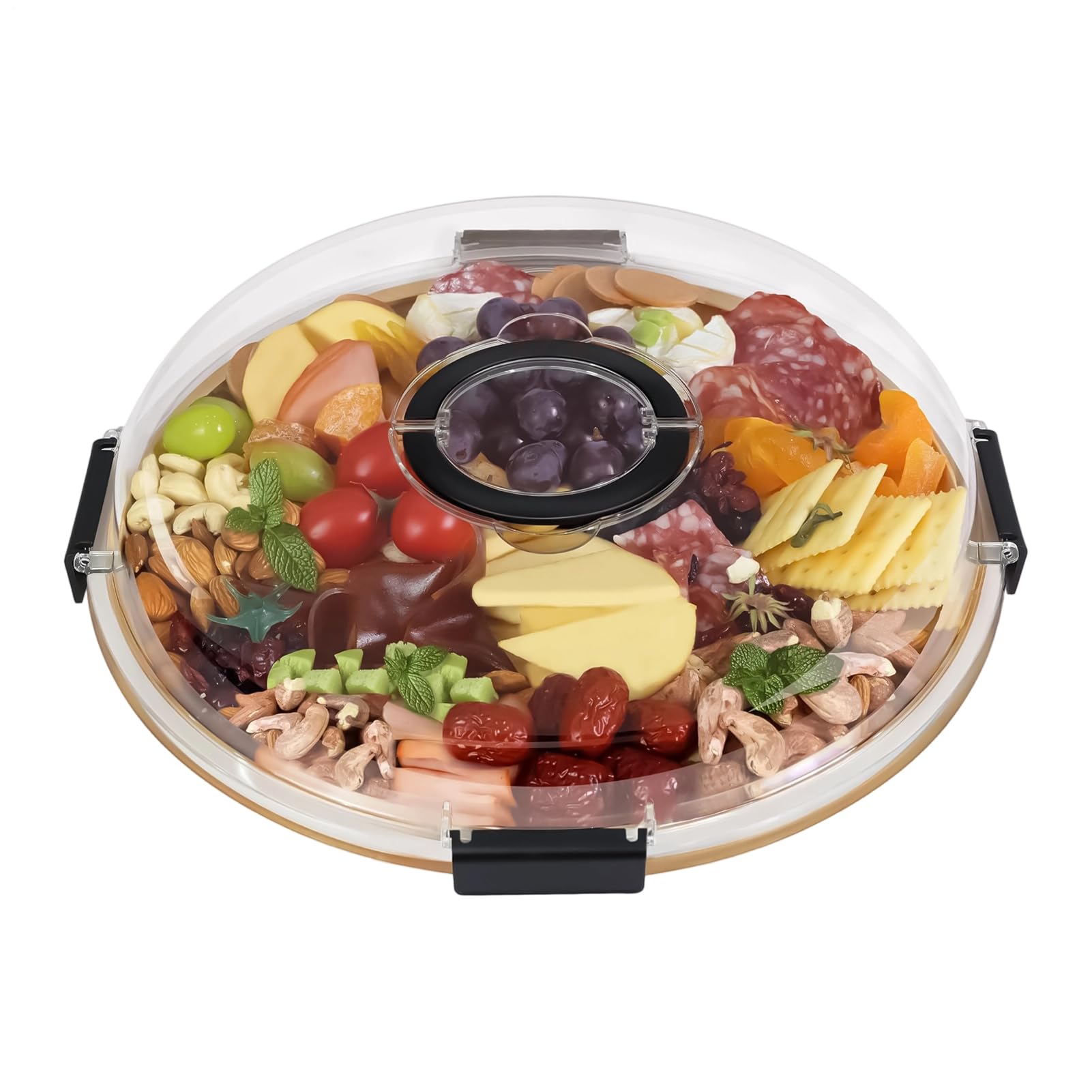 Plateau à saucisses et à fromage, plateau anti-fuite avec poignée de couvercle