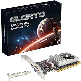 Glorto GeForce GT 210 1024 MB DDR3 Low Profile Graphics Card, PCI Express 1.0 x16, Entry Level GPU for PC, SFF and HTPC (H...