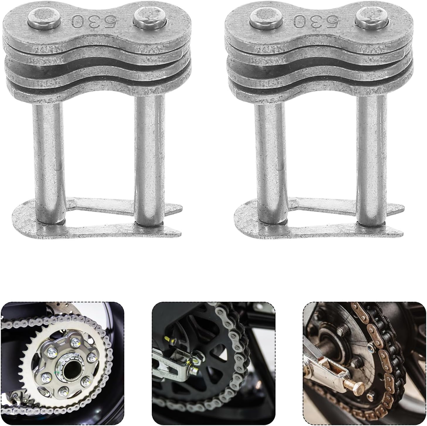 ORFOFE 10pcs Thickened Motorcycle Chain Connecting Link Master Link Heavy-duty Chain Coupler for Dirt Bike Atv Repair Replacement
