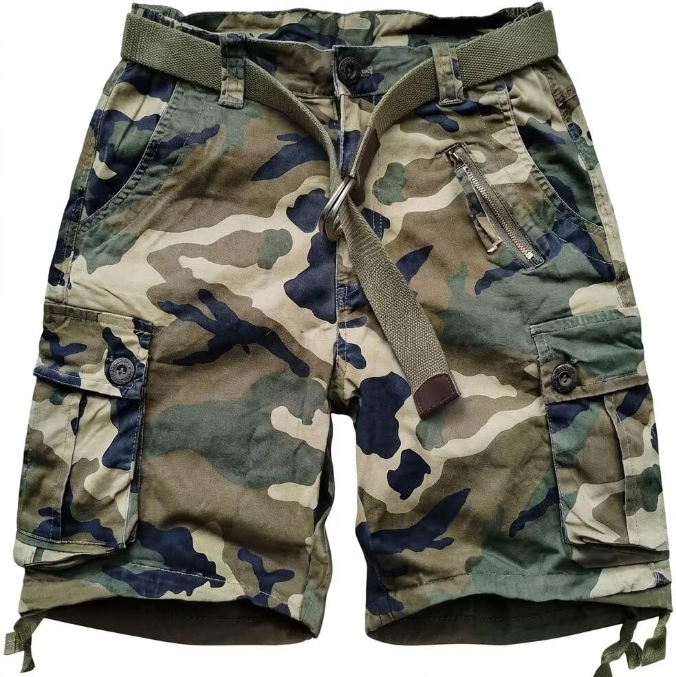 TRGPSG Womens Hiking Shorts, Bermuda Cargo Shorts, 7" Summer Camo Shorts Y2K Shorts for Women with Zipper Pocket
